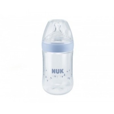 Nuk Nature Sense,Πλαστικό Μπιμπερό  Με Θηλή Σιλικόνης (0-6 μηνών) Medium 260ml