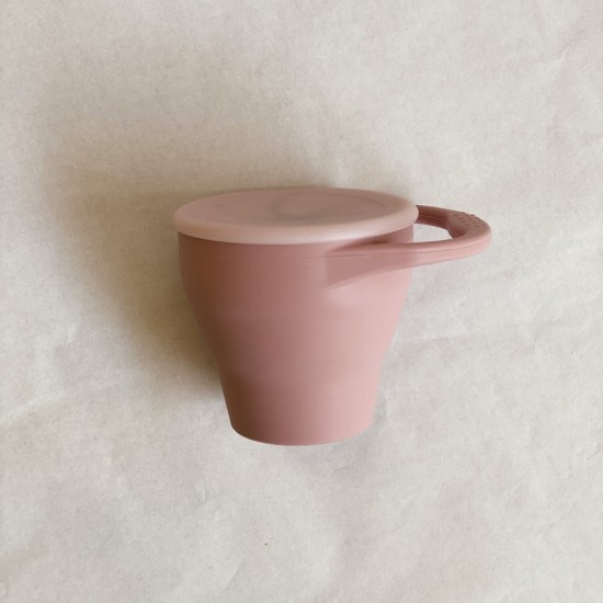 FOLDABLE SILICONE SNACK CUP | LET'S GO OUT LIGHT PINK ΡΟΖ