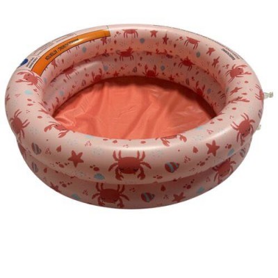 Swim Essentials: Φουσκωτή πισίνα Ø60εκ. με δύο αεροθαλάμους για μωρά από 1 έτους - "Red crab"