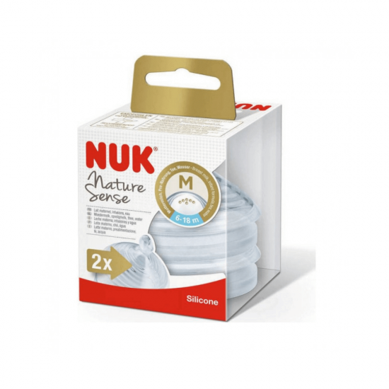 Θηλή από Σιλικόνη Nuk Nature Sense Medium 6-18Μonths 2τμχ