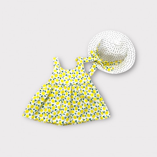 Βρεφικό κοριτσίστικο φόρεμα με καπέλο- Lemonade.
