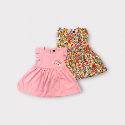 Βρεφικο κοριτσιστικο σετ φορεμα - Summer Vibes Pink.