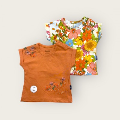 Βρεφικο κοριτσιστικο σετ μπλουζάκια - Colorful Flowers.