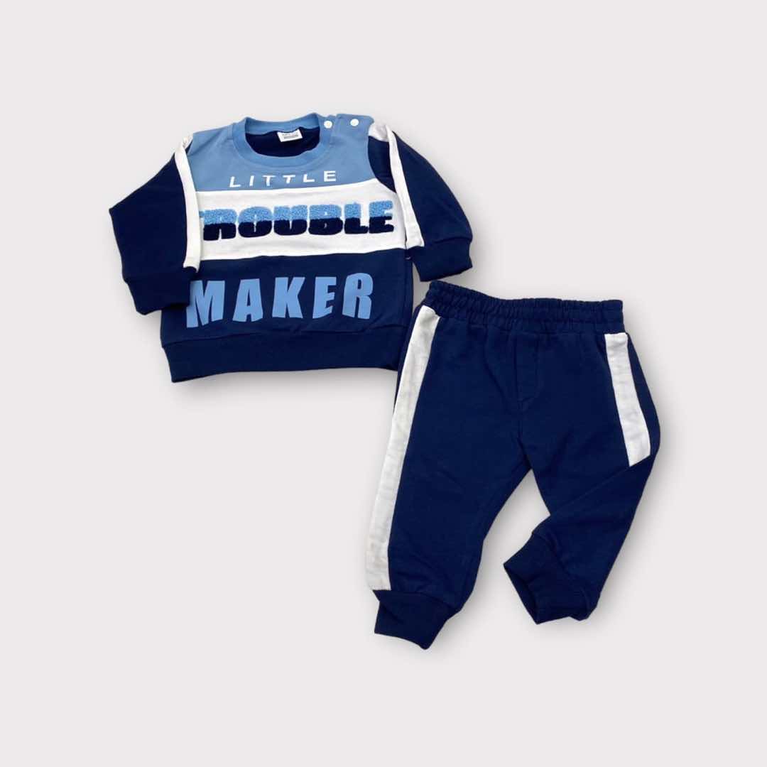 Βρεφικό αγορίστικο σετ φόρμας Τrouble Maker-bl.