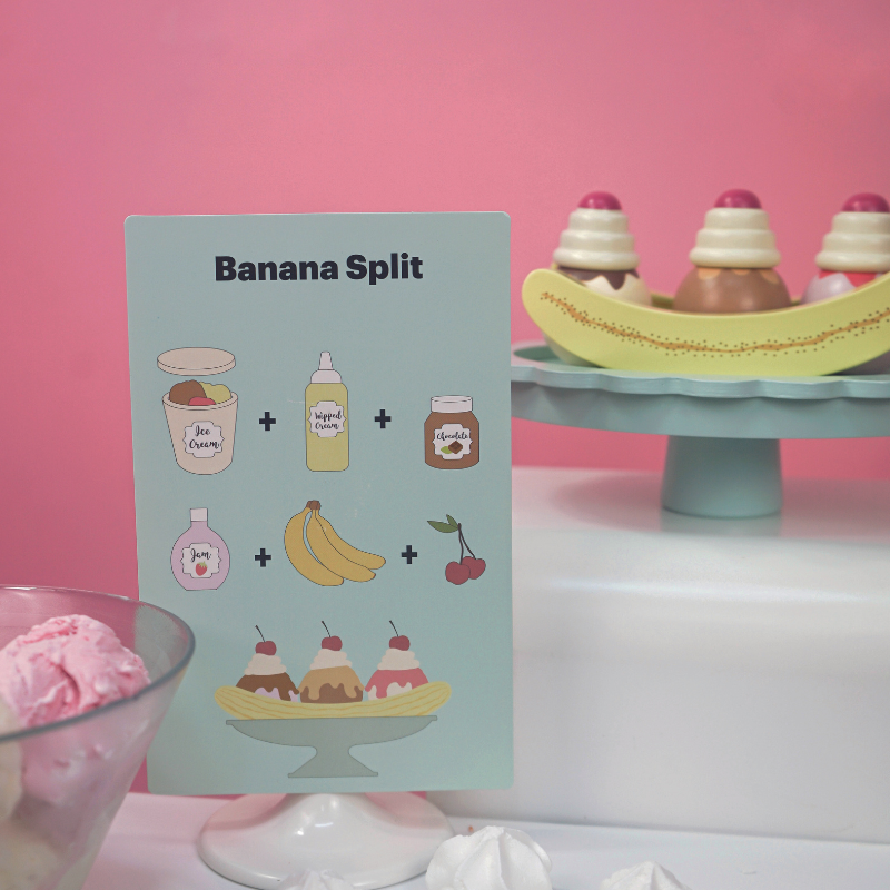 Ξύλινα υλικά για τη συνταγή Banana Split Jabadabado - Image 3