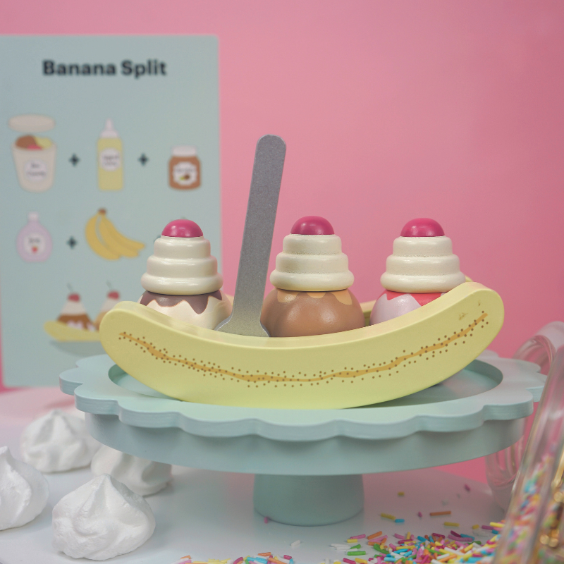 Ξύλινα υλικά για τη συνταγή Banana Split Jabadabado - Image 4