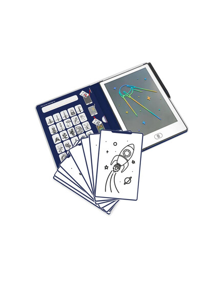 KIDYWOLF: Tablet ζωγραφικής με οθόνη LCD (30 κάρτες)- Galaxy