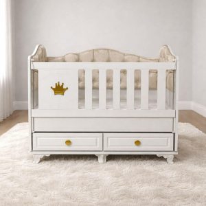 Βρεφική κούνια Prince/ Princess Crown beige 1.20X60