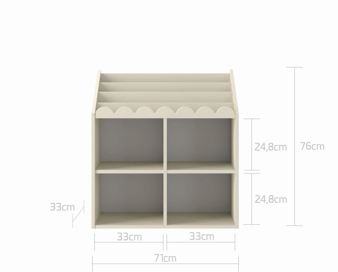 Montessori Bookshelf Book Nook latte– παιδικό βιβλίο και ράφι παιχνιδιών - Image 5