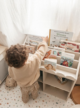 Βιβλιοθήκη Montessori Book Nook χρώμα snow – ράφι για παιδικά βιβλία και παιχνίδια - Image 3