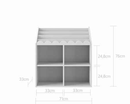 Βιβλιοθήκη Montessori Book Nook χρώμα snow – ράφι για παιδικά βιβλία και παιχνίδια - Image 4