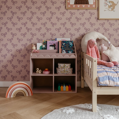 Βιβλιοθήκη Montessori Book Nook σε χρώμα vintage rose – ράφι για παιδικά βιβλία και παιχνίδια - Image 4